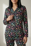 Zivame Buttersoft Knit Poly Pyjama Set - Black Beauty — thumbnail 5